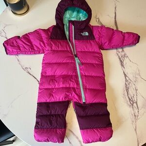 The North Face Fuchsia and Plum Infant Snowsuit